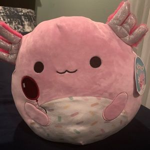 12” Archie the Axolotl with Balloon & Confetti Tummy NWT Squishmallow Pink